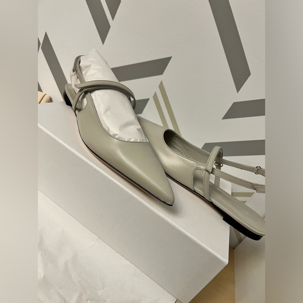 BY FAR - SSENSE Work Capsule Gray Jess Ballerina Flats, sz 37